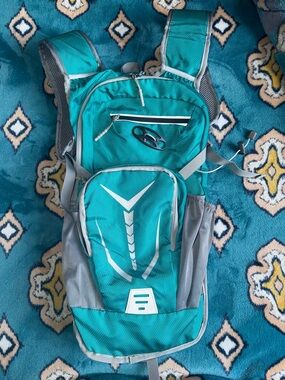 Teal Hydration Pack with Gray Accents Backpack Hiking